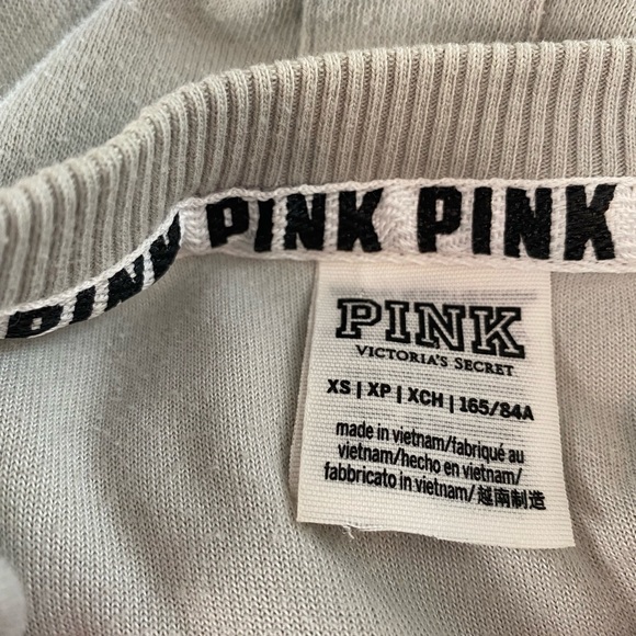 Victoria’s Secret PINK Grey velour plush campus sweater - Picture 6 of 9